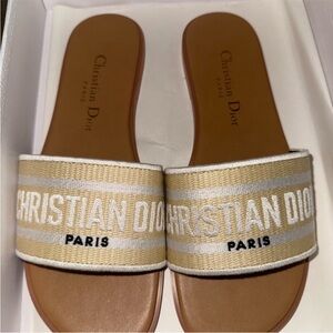 Dior Beige and White Sandals